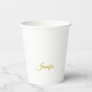 Gobelets En Papier nom de couleur or professionnel minimaliste modern