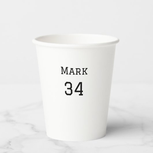 Gobelets En Papier nom de l'équipe ajouter nom du joueur date sports (Recto)