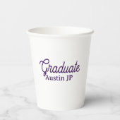 Gobelets En Papier nom de remise de diplôme violet simple minimal sty (Verso)