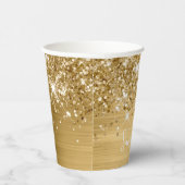 Gobelets En Papier Nom de script glamour doré scintillant (Droite)