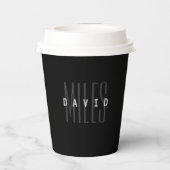 Gobelets En Papier Nom et nom de famille du chevauchement moderne (Verso)