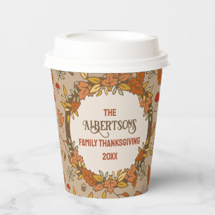 Gobelets En Papier Nom Famille Thanksgiving Fall Leçons