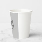 Gobelets En Papier Nom gris moderne minimaliste professionnel (Gauche)