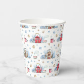 Gobelets En Papier Nom, Joyeux Noël Teapot Maisons 8oz (Verso)