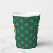 Gobelets En Papier Nom moderne Monogram Irish Flag Shamrock (Gauche)