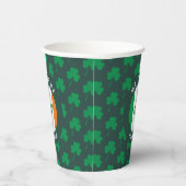 Gobelets En Papier Nom moderne Monogram Irish Flag Shamrock (Droite)