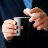 Gobelets En Papier Nom monogramme en or noir personnalisé élégant