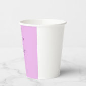 Gobelets En Papier Nom Monogramme Lettre initiale Orchid & Lilac (Gauche)