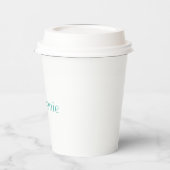 Gobelets En Papier Nom Monogramme Modèle Turquoise Bleu Blanc Personn (Gauche)