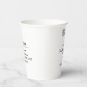 Gobelets En Papier Nom monogramme violet écrivain modifier code QR en (Droite)