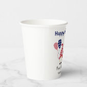 Gobelets En Papier Nom, Patriotique Gnomes Étoiles & Stripes 8oz (Droite)