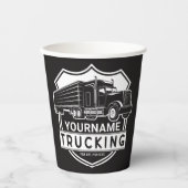 Gobelets En Papier NOM personnalisé Camions Big Rig Semi Trucker (Recto)