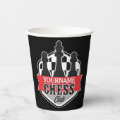 Gobelets En Papier Nom personnalisé Chess Player Club Checkmate (Recto)