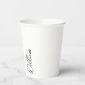 Gobelets En Papier Nom personnalisé du script moderne (Gauche)