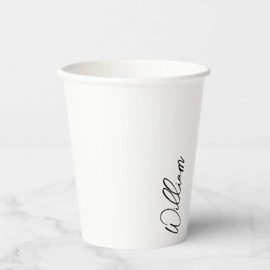 Gobelets En Papier Nom personnalisé du script moderne (Recto)