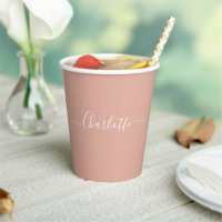 Nom personnalisé en écriture cursive rose poussiér