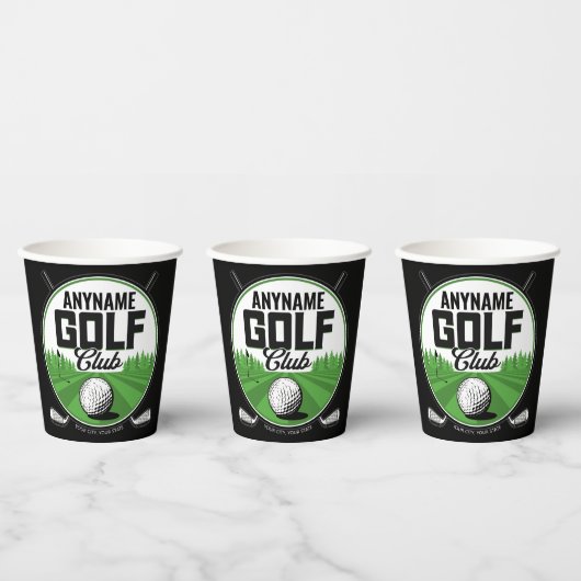 Gobelets En Papier NOM personnalisé Golfing Pro Golf Club Player (Multi)
