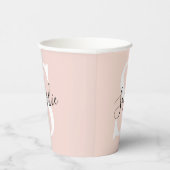 Gobelets En Papier Nom personnalisé moderne Monogram Pastel Rose (Droite)