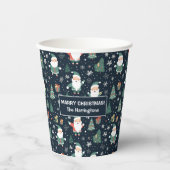 Gobelets En Papier Nom personnalisé Noël Père Noël (Recto)