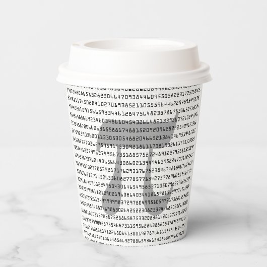 Gobelets En Papier Nombreux chiffres de Pi Mathematical Constante (Verso)