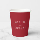 Gobelets En Papier Noms de couple moderne classique modifiables (Verso)