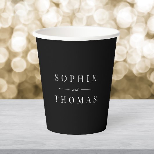 Gobelets En Papier Noms de couple moderne classique modifiables