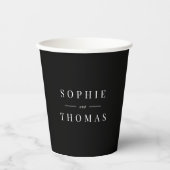 Gobelets En Papier Noms de couple moderne classique modifiables (Recto)
