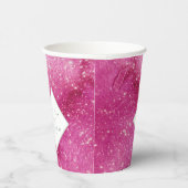 Gobelets En Papier Noms de l'aquarelle du mariage Fuchsia ID954 (Droite)