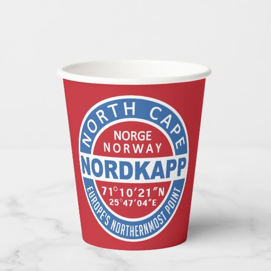 Gobelets En Papier NORDKAPP Norvège tasses à papier (Recto)