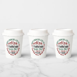 Gobelets En Papier North Pôle chocolat chaud entreprise Noël