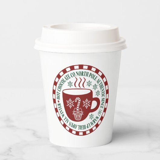Gobelets En Papier North Pôle chocolat chaud entreprise Noël (Verso)
