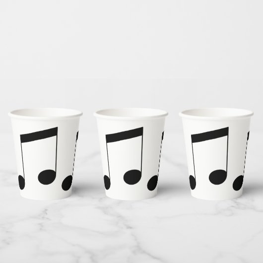 Gobelets En Papier Note de poutre musicale, (Multi)