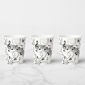 Gobelets En Papier Notes de musique fantaisie
