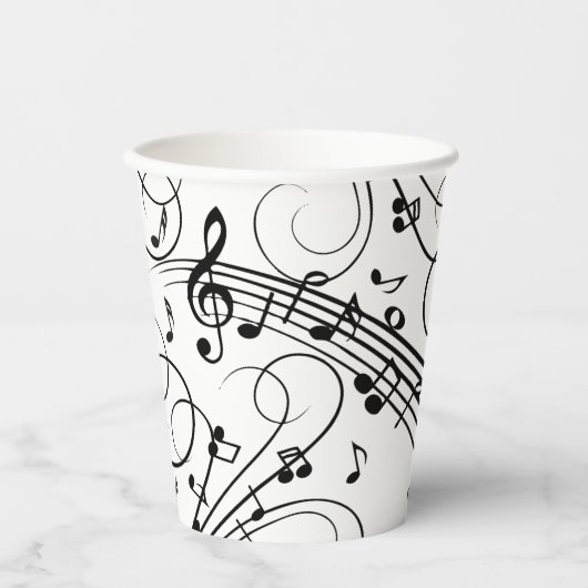 Gobelets En Papier Notes de musique fantaisie (Recto)