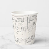 Gobelets En Papier Notes musicales élégantes avec script (Verso)