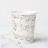 Gobelets En Papier Notes musicales élégantes avec script (Gauche)