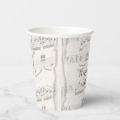Gobelets En Papier Notes musicales élégantes avec script (Droite)