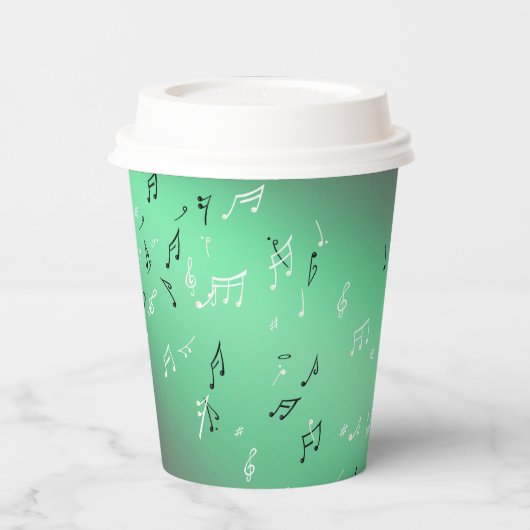 Gobelets En Papier Notes musicales Lune verte (Gauche)