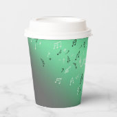 Gobelets En Papier Notes musicales Lune verte (Recto)
