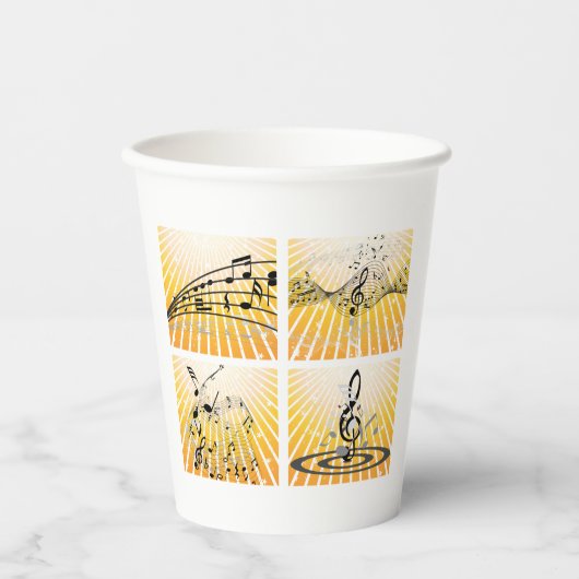 Gobelets En Papier Notes musicales multiples (Recto)