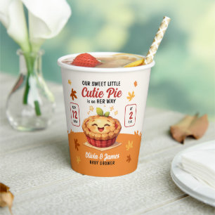 Gobelets En Papier Notre Baby shower d'automne à la petite croûte