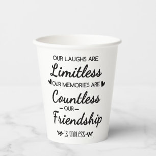 Gobelets En Papier Notre Citation d'Amitié aux Rires Illimités