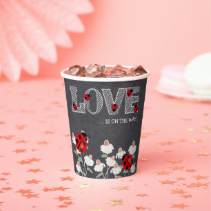 Gobelets En Papier Notre petit Baby shower de tableau de bord de Bug 