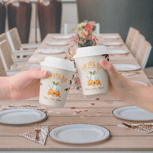 Gobelets En Papier Notre Petit Boo Est Presque Dû Baby shower Paper C