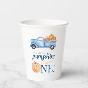 Gobelets En Papier Notre Petit Citrouille camion bleu premier anniver