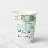 Gobelets En Papier Notre Petit Dinosaure Fête Son 1Er Anniversaire (Verso)