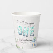 Gobelets En Papier Notre Petit Dinosaure Fête Son 1Er Anniversaire (Recto)