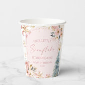 Gobelets En Papier Notre Petit Flocon de neige rose fête d'anniversai (Verso)