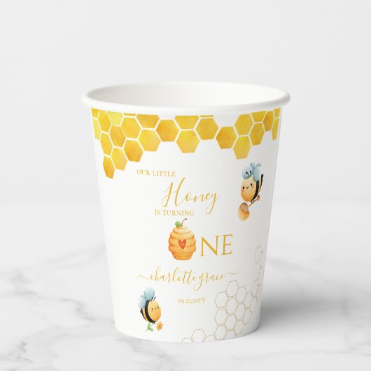 Gobelets En Papier Notre petit miel devient un jour d'abeilles (Verso)
