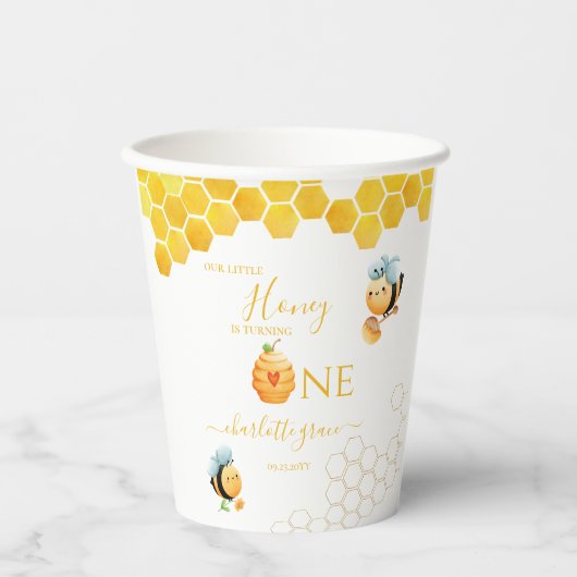 Gobelets En Papier Notre petit miel devient un jour d'abeilles (Recto)